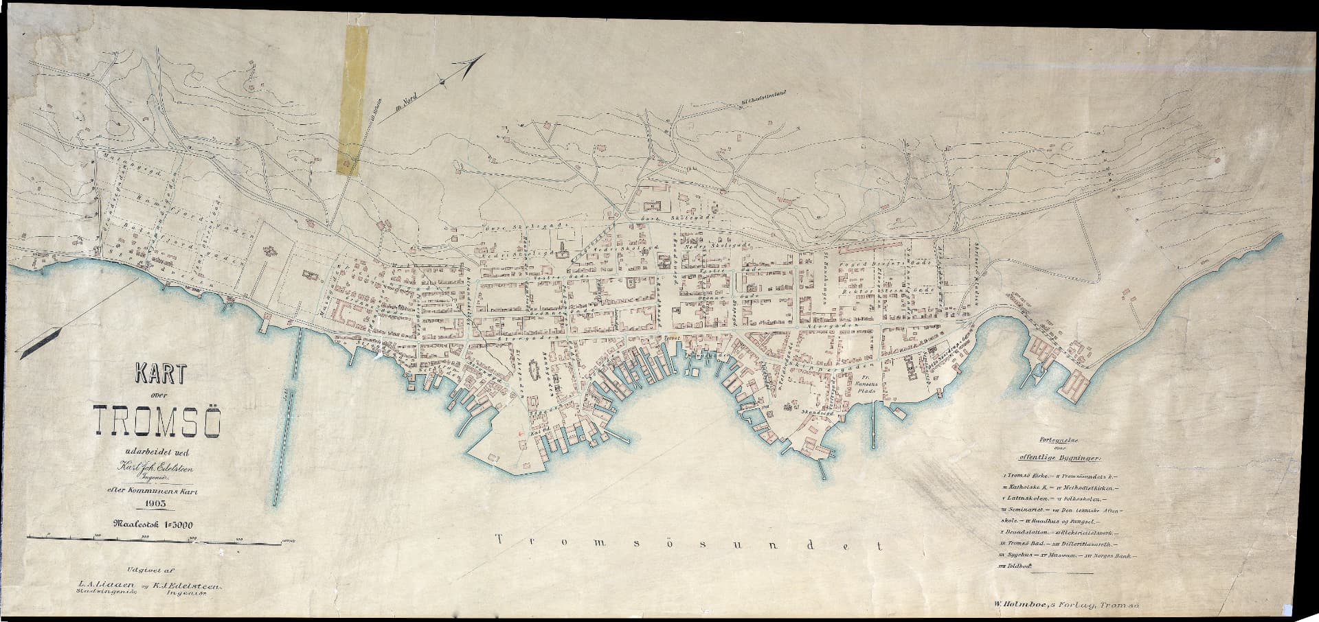Historisk kart over Tromsø fra 1903